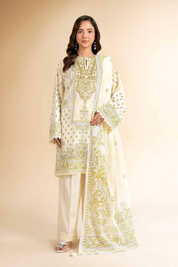 Nishat Linen 3 Piece - Flatbed Paste Embroidered Suit - 42501660 Online Shopping